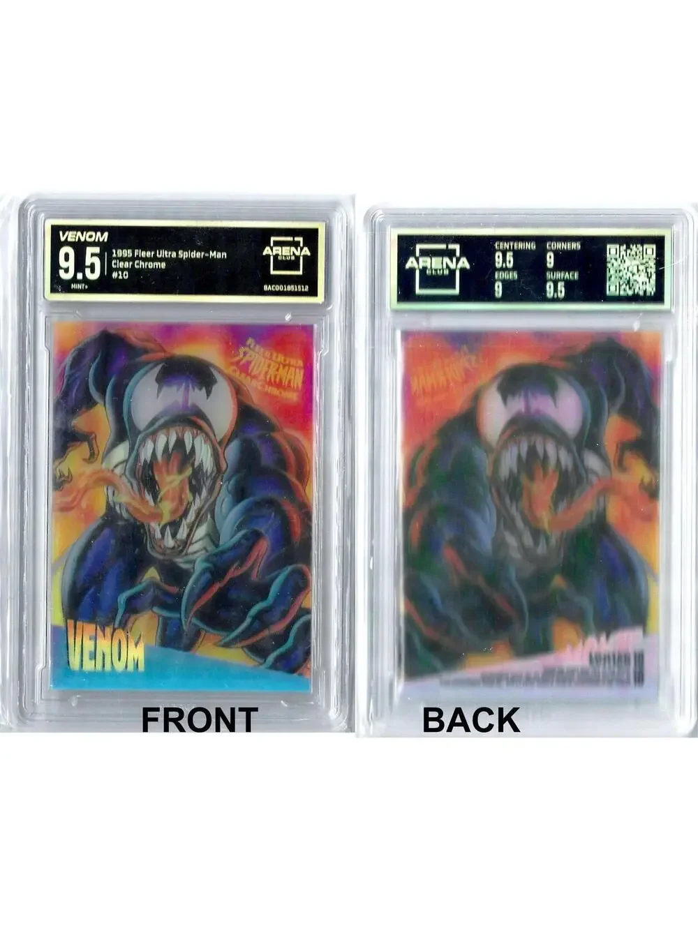Fleer Ultra Spider-Man 1995 Clear Chrome #10 VENOM Graded 9.5